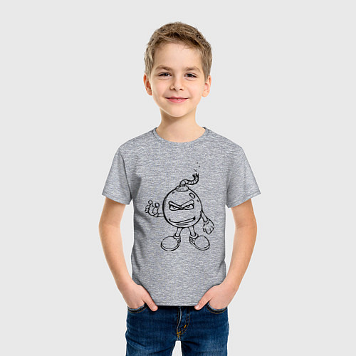 Детская футболка Бомба Бум / Меланж – фото 3