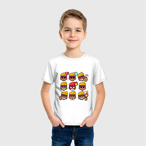 Детская футболка Значки на Амбер Пины Бравл Старс / Белый – фото 3