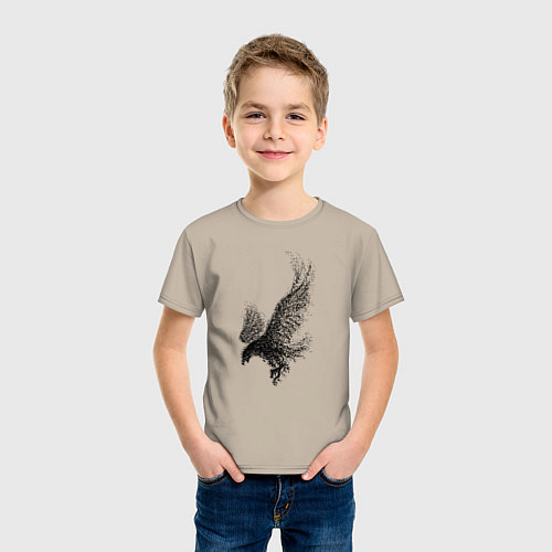 Детская футболка Пикирующий орёл Пуантель / Миндальный – фото 3