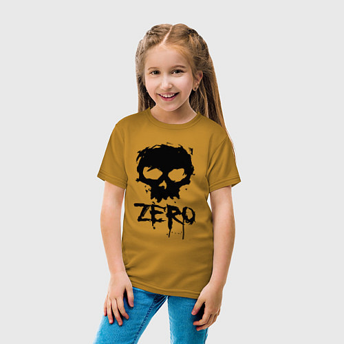 Детская футболка Zero skull / Горчичный – фото 4