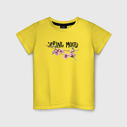 Футболка хлопковая детская Sakura Spring Mood, цвет: желтый