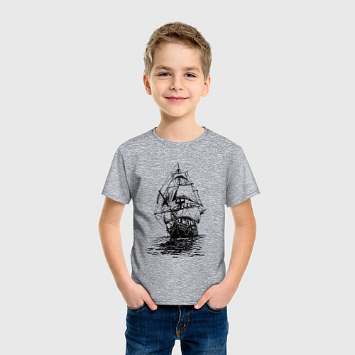 Детская футболка Pacific ocean Frigate / Меланж – фото 3