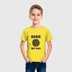 Футболка хлопковая детская Volleyball - Kiss My Ace, цвет: желтый — фото 2