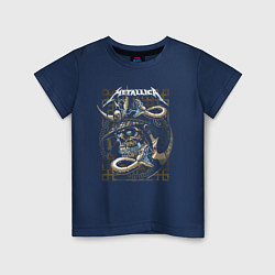 Футболка хлопковая детская Metallica Skull & Snake, цвет: тёмно-синий
