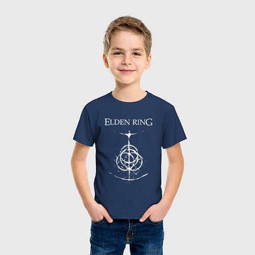 Детская футболка Elden ring лого / Тёмно-синий – фото 3
