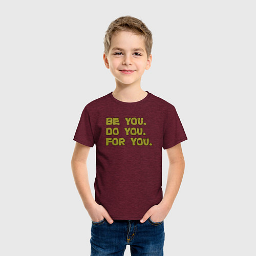 Детская футболка Будь собой делай себя для себя / Меланж-бордовый – фото 3