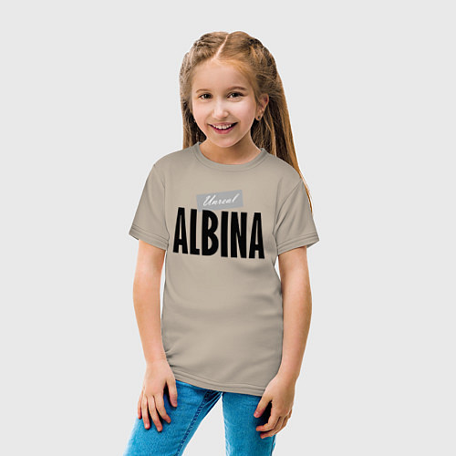 Детская футболка Нереальная Альбина / Миндальный – фото 4