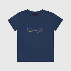 Футболка хлопковая детская FC Barcelona - Multicolor 2022 Barca, цвет: тёмно-синий