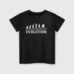 Футболка хлопковая детская HOCKEY EVOLUTION ХОККЕЙ ЭВОЛЮЦИЯ, цвет: черный
