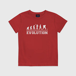 Футболка хлопковая детская HOCKEY EVOLUTION ХОККЕЙ ЭВОЛЮЦИЯ, цвет: красный