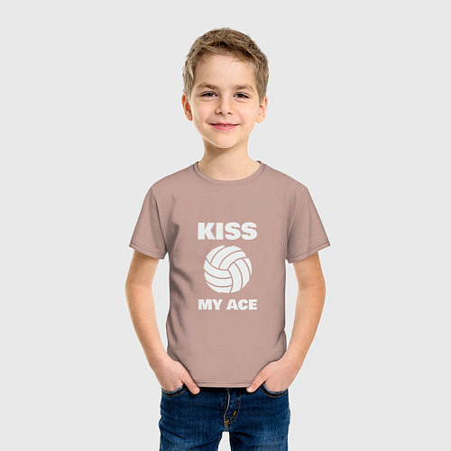 Детская футболка Kiss - My Ace / Пыльно-розовый – фото 3