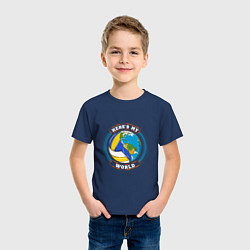 Футболка хлопковая детская World - Volleyball, цвет: тёмно-синий — фото 2