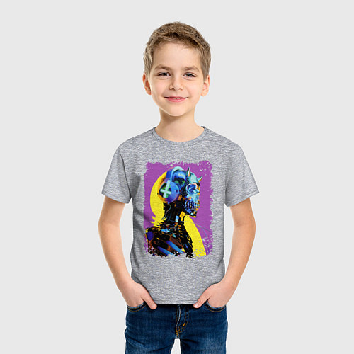 Детская футболка Cyber fashion skull 2028 / Меланж – фото 3