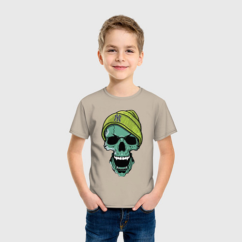 Детская футболка New York Yankees Cool skull / Миндальный – фото 3