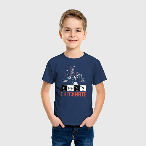 Детская футболка ШАХМАТЫ - ШАХ И МАТ / Тёмно-синий – фото 3