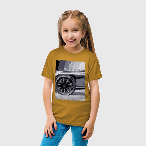 Детская футболка Lexus Wheel / Горчичный – фото 4