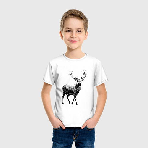 Детская футболка Черный олень Black Deer / Белый – фото 3