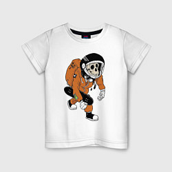 Футболка хлопковая детская Astronaut Cool Monkey, цвет: белый