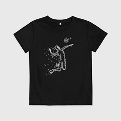 Футболка хлопковая детская Волейбольный удар, цвет: черный