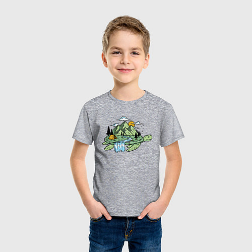 Детская футболка Береги нашу планету! / Меланж – фото 3