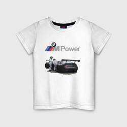 Футболка хлопковая детская BMW Motorsport M Power Racing Team, цвет: белый