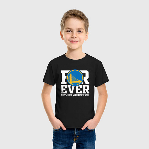 Детская футболка Golden State Warriors FOREVER NOT JUST WHEN WE WIN / Черный – фото 3