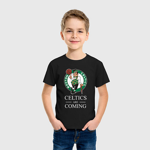 Детская футболка Boston Celtics are coming Бостон Селтикс / Черный – фото 3