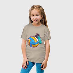Футболка хлопковая детская Ball & Water, цвет: миндальный — фото 2