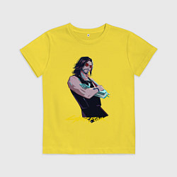 Футболка хлопковая детская Джонни Cyberpunk2077 Johnny, цвет: желтый