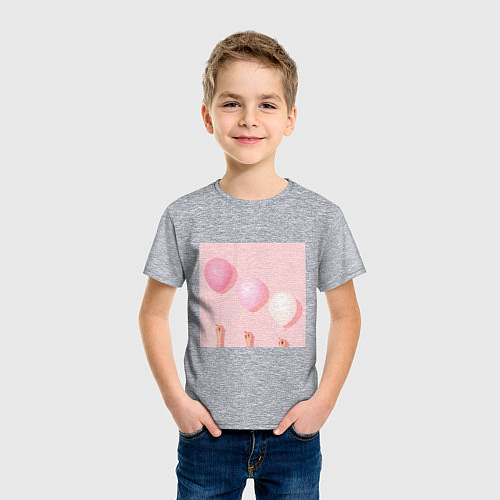 Детская футболка Розовые шарики / Меланж – фото 3