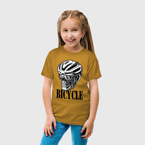 Детская футболка Bicycle Skull / Горчичный – фото 4