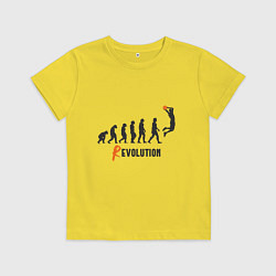 Футболка хлопковая детская Баскетбольная революция, цвет: желтый