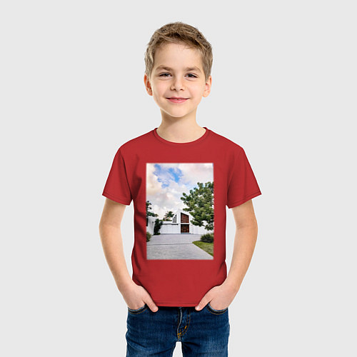 Детская футболка Белый Дом Загородом / Красный – фото 3