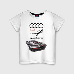 Футболка хлопковая детская Audi quattro Concept Design, цвет: белый