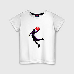 Футболка хлопковая детская Сердце Баскетболиста, цвет: белый