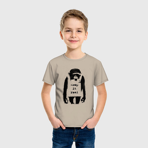 Детская футболка Оставайся Собой Бэнкси Banksy / Миндальный – фото 3