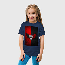 Футболка хлопковая детская Череп Клоуна на красно-черном фоне, цвет: тёмно-синий — фото 2