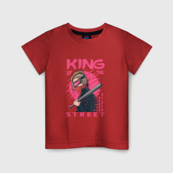Футболка хлопковая детская Cyberpunk King of the street, цвет: красный