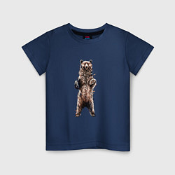 Футболка хлопковая детская Медведь стоит на задних лапах, цвет: тёмно-синий