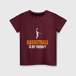 Футболка хлопковая детская Терапия - Баскетбол, цвет: меланж-бордовый