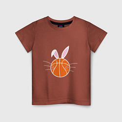 Футболка хлопковая детская Basketball Bunny, цвет: кирпичный