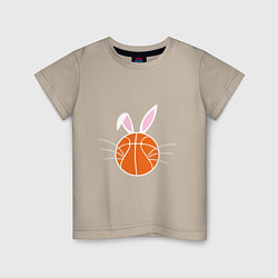 Футболка хлопковая детская Basketball Bunny, цвет: миндальный