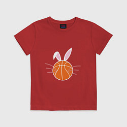 Футболка хлопковая детская Basketball Bunny, цвет: красный