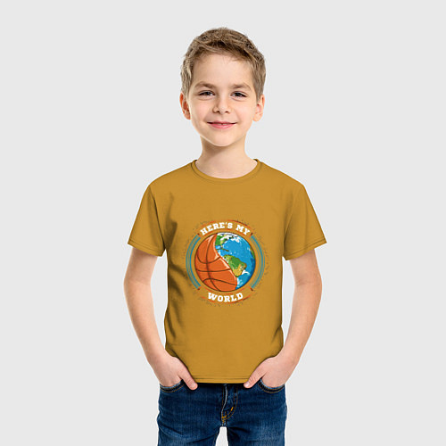 Детская футболка Basketball World / Горчичный – фото 3