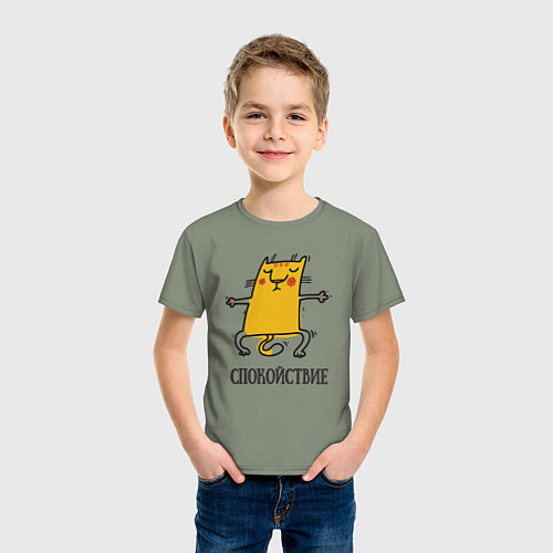 Детская футболка Спокойствие Спокойный кот / Авокадо – фото 3