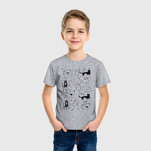 Детская футболка Cats Pattern / Меланж – фото 3