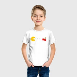 Футболка хлопковая детская Pac-man 8bit, цвет: белый — фото 2