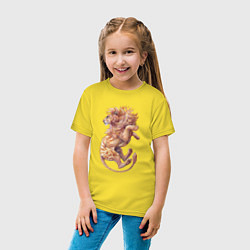 Футболка хлопковая детская Солнечный лев, цвет: желтый — фото 2