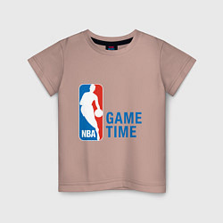 Футболка хлопковая детская NBA Game Time, цвет: пыльно-розовый