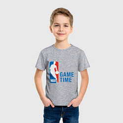 Футболка хлопковая детская NBA Game Time, цвет: меланж — фото 2